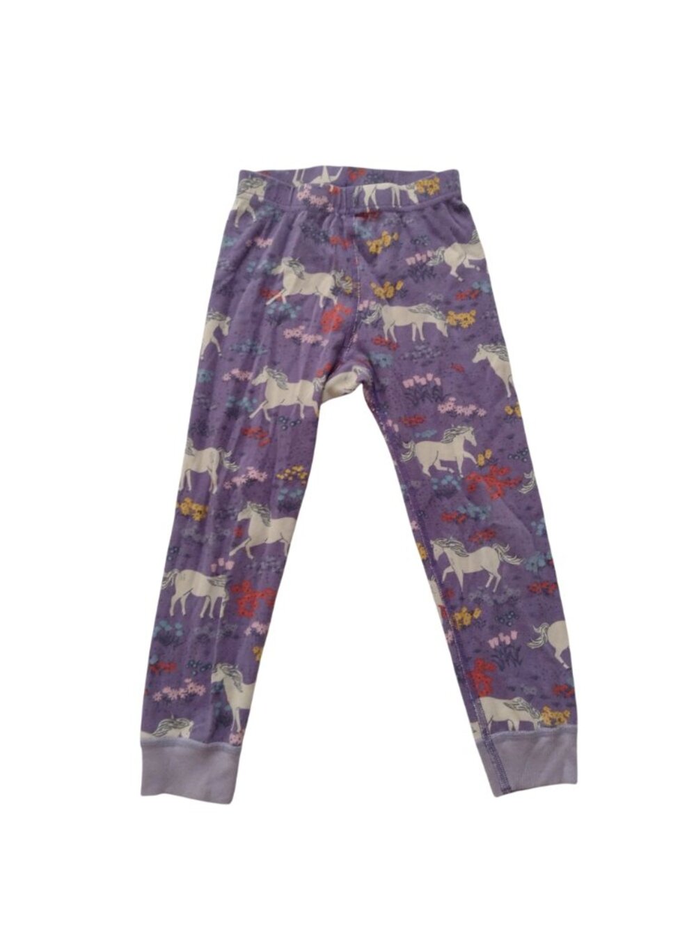 Hanna Andersson Kids Pajamas 4 Purple Unicorn Print Cotton Girls Long Johns - Picture 5 of 7